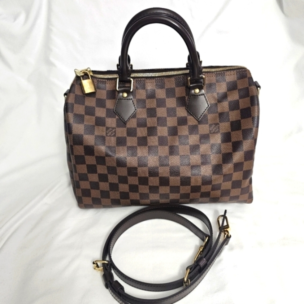 Louis Vuitton Damier Ebene Canvas Brown Black Shoulder Bag - Picture 3 of 13